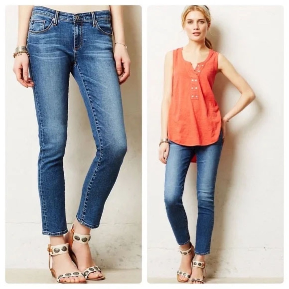 Anthropologie AG The Stevie Slim Straight Mid Rise Jeans size 28